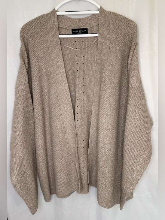 Lane Bryant Sweaters - Lane Bryant Neutral Taupe Open-Front Knit Cardigan size 22/24
